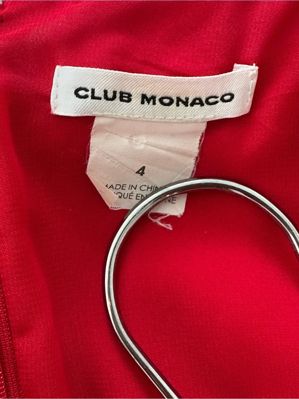 Club Monaco Red Ruffle Cold-Shoulder Top - Picture 5 of 5